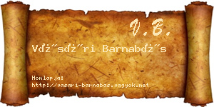 Vásári Barnabás névjegykártya